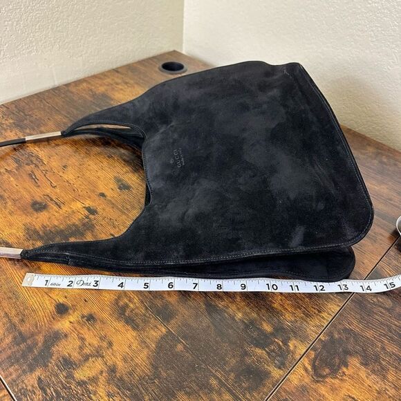 Gucci Suede Hobo Bag Black W/ Certificate of Authenticity - Picture 11 of 16
